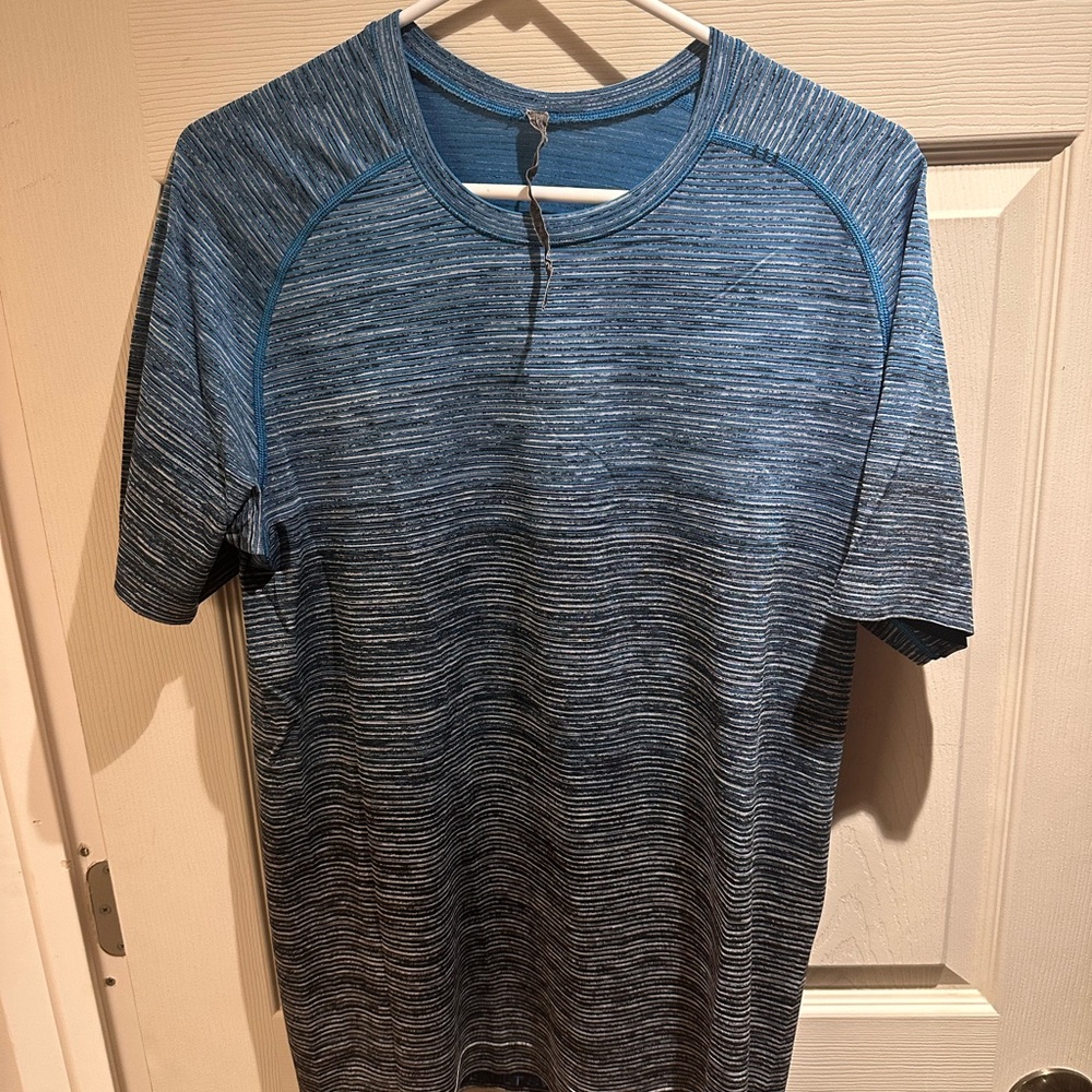 Blue Striped Athletic T-Shirt